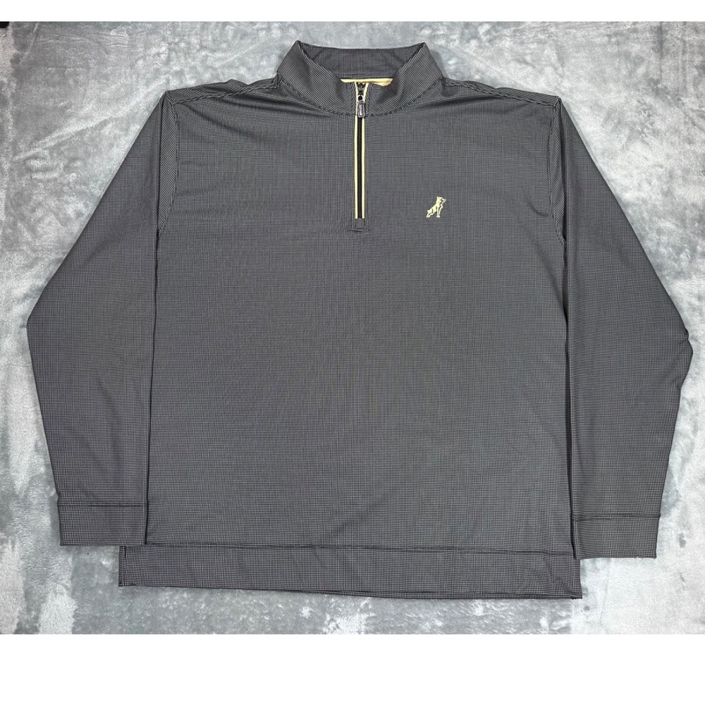 Mack by Horn Legend Mens 2XL Black Micro Check Quarter Zip Performance Pullover